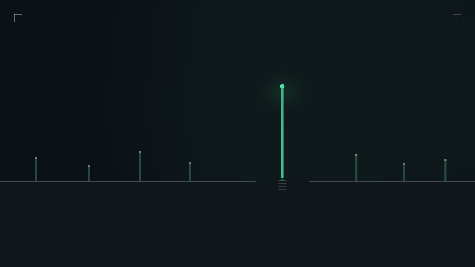 Diagrama abstrato representando um pilar de crescimento sem apoio na base estrutural, junto de pilares estáveis e bem fundados